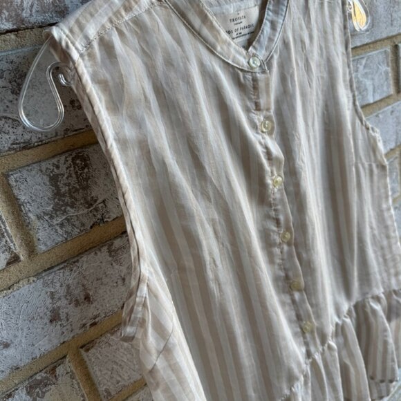 Trovata Bird of Paradise Sleeveless Sheer Striped Blouse Women's Size S - Picture 8 of 9